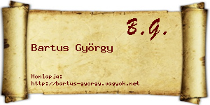 Bartus György névjegykártya